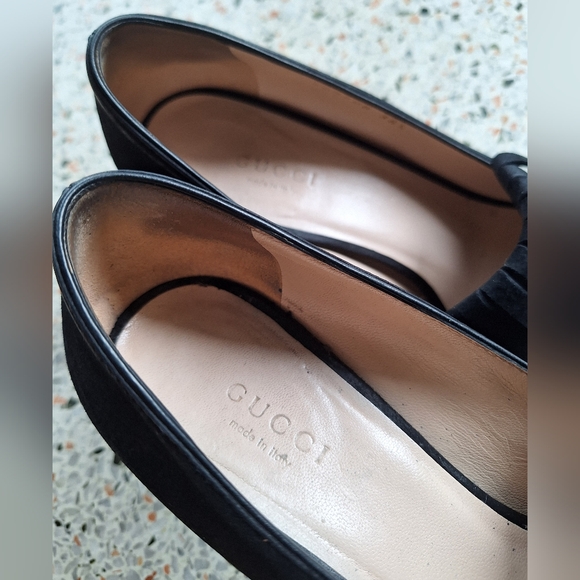 Gucci Marmont Suede Fringe GG Logo‎ Loafer Pumps - Picture 10 of 17